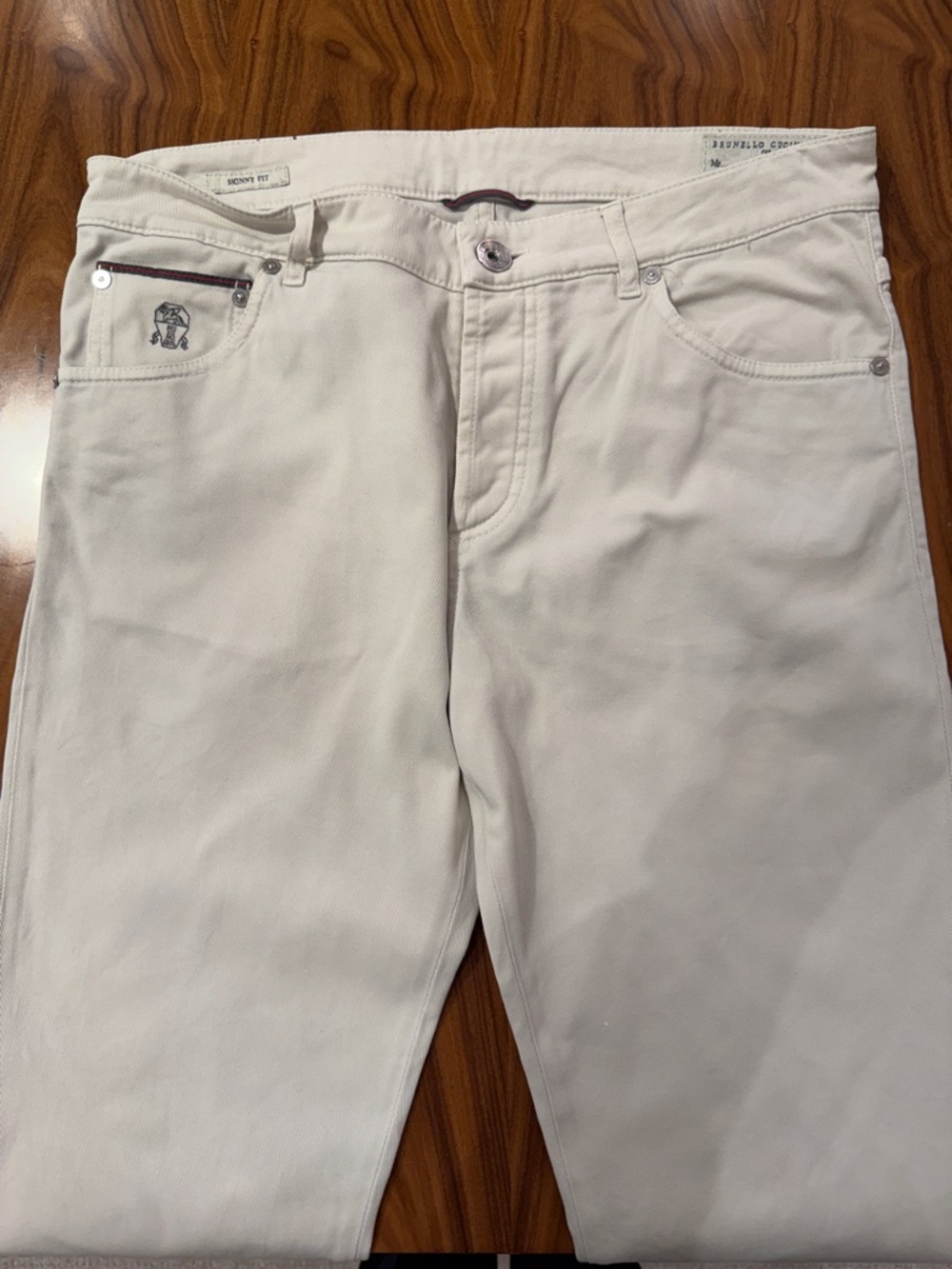 Brunello Cucinelli Off-White Slim Straight Jeans